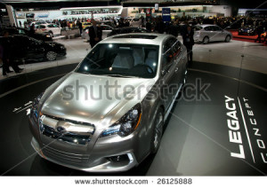 stock photo : GENEVA - MARCH 4: A Subaru Legacy Concept car on display ...