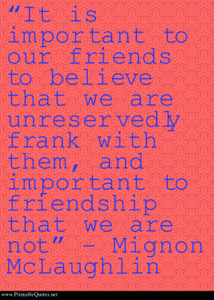 Frankness in friendship