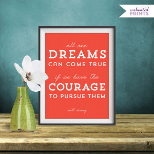 Walt Disney, Dreams Can Come True - Quote Print, Printable art wall ...