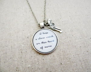 Johnny cash i walk the line inspired lyrical quote necklace with gun ...