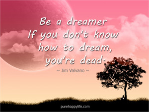 Life Quote: Be a dreamer, if you don’t know how..