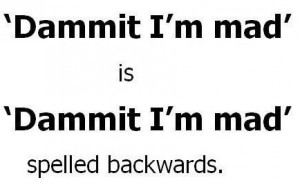 Dammit I’m mad is Dammit I’m mad spelled backwards. – Now you ...
