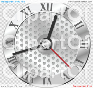 Clipart Silver Wall Clock 3 - Royalty Free Vector Illustration
