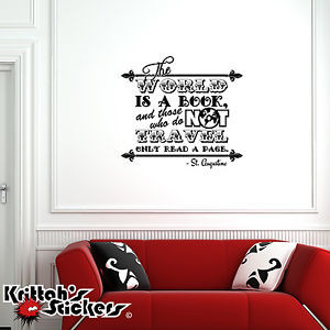 ... -is-a-Book-St-Augustine-Vinyl-Wall-Decal-Famous-Quote-sticker-L098