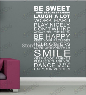 ... Smile Quote Wall Art Stickers Words Home Decor Wall Stickers Sayings
