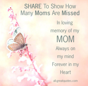 In loving memory of my MOM – FREE In Loving Memory Cards For Mother ...