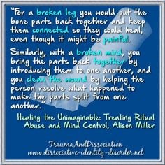 quote about healing from dissociative disorders, from Healing the ...