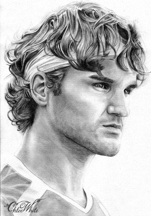 ROME MASTERS: ROGER FEDERER DRAWINGS BY CHLOE WHITE