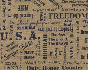 Patriotic Word Fabric - Because of the Brave from Moda Fabrics 32950 ...