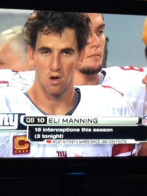 Eli Manning Pouting After...