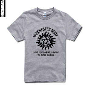 Men's Winchester Bros T Shirt Sam Dean Supernatural Uncle Bobby Top ...