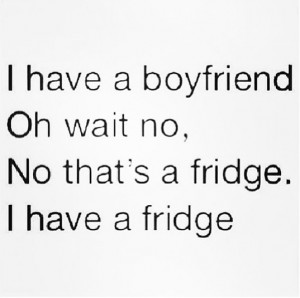 ... have a boyfriend, Oh wait No!! That’s a fridge, i have a fridge