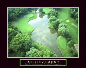 ACHIEVEMENT Golf Course Motivational Poster - Bird's Eye View, Huge ...