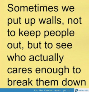 Why we put up walls. this is so true.