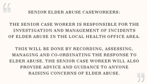 Role and Duties of HSE Elder Abuse Services Senior Case Workers