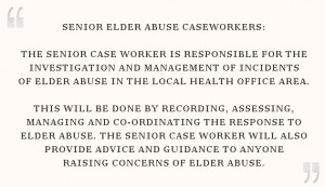 Role and Duties of HSE Elder Abuse Services Senior Case Workers