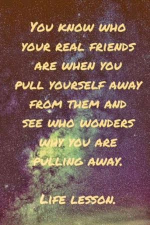 ... pull yourself away from them and see who wonders why you are pulling