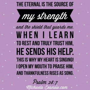 Psalm 28:7 The Eternal is the source of my strength and the shield ...
