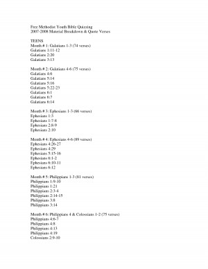 Free Methodist Youth Bible Quizzing Material Breakdown Quote Verses by ...