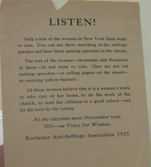 Anti-Suffrage Collection, New York State Archives, Albany, NY