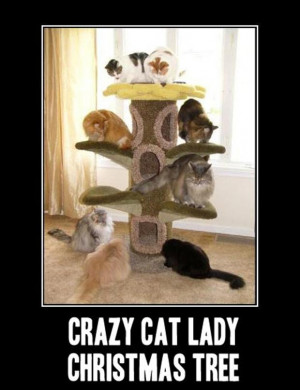 crazy cat lady christmas tree