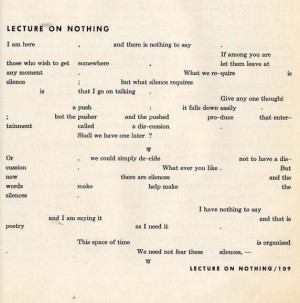 John Cage, Lecture on nothing