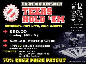 Texas Hold ‘Em Poker Tourney – Saturday, May 17th