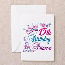 13th Birthday Princess Greeting Card for