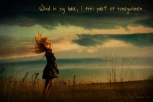 ... , dreams, girl, hair, message, quote, wind, wind in my hair, words