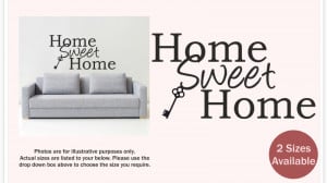 Détails sur Home sweet home with key | wall sticker decal quote ...