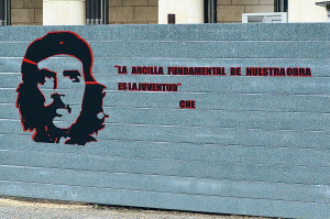 ... wall quotes Che Guevara as saying, “The clay of our work is the
