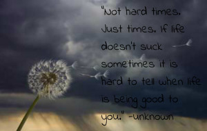Not Hard Times. Just Times, If Life Doesn’t Suck Sometimes It Is ...