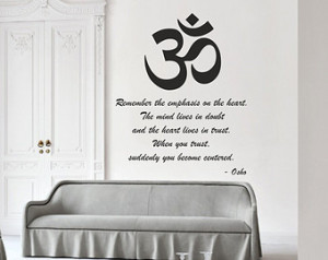 YOGA Meditation - Om Calligraphy sy mbol and Osho inspirational quote ...