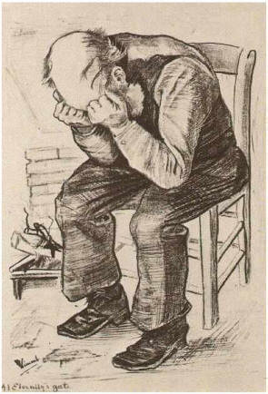 OLD MAN WITH HIS HEAD IN HIS HAND by Vincent van Gogh, 1882