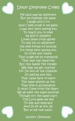Down syndrome creed