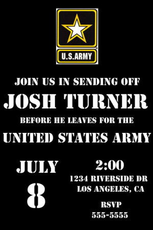 Army Send Off party invite. digital file. deployment party ...