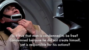 Star Wars, spoken in French, and subtitled with philosophical quotes ...
