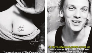 Jamie Campbell Bower on his Bob Dylan tattoo