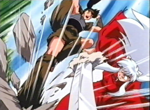 Inuyasha And Koga Fighting...