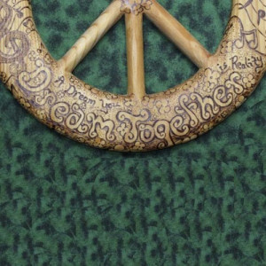 John Lennon Peace Quotes-Wood Burned Peace Sign-Song Lyrics