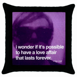 Pillow Case : Andy Warhol - Photo Quote (Purple)