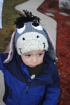 Thanks for noticing me - Crocheted Eeyore-Inspired Hat for Child (or ...