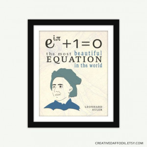 Math Wall Art, Euler's Identity, Mathematics, Leonhard Euler, Math ...
