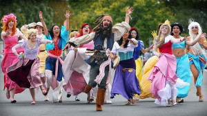 Jack Sparrow and Disney Princesses Cosplay