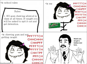 chewing gum in class