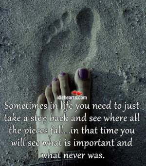 Sometimes in life you need to just take a step back and see where all ...