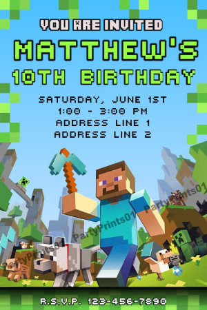 minecraft birthday party ideas | Minecraft Personalized Birthday Party ...