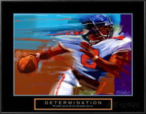 Determination: Quarterback Lamina Framed Art Print