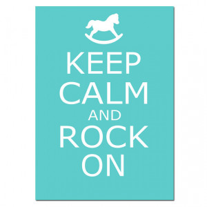 Keep Calm and Rock On - 5x7 Inspirational Nursery Quote Print with ...