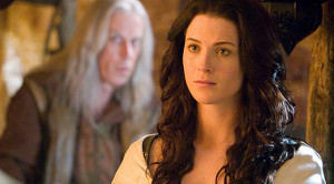 Bruce Spence as Zeddicus Zu'l Zorander and Bridget Regan as Kahlan ...